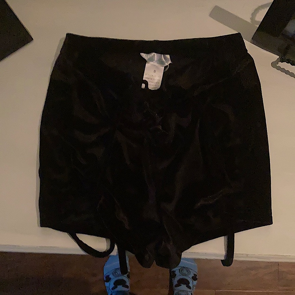 Velvet Lace Up Booty Shorts